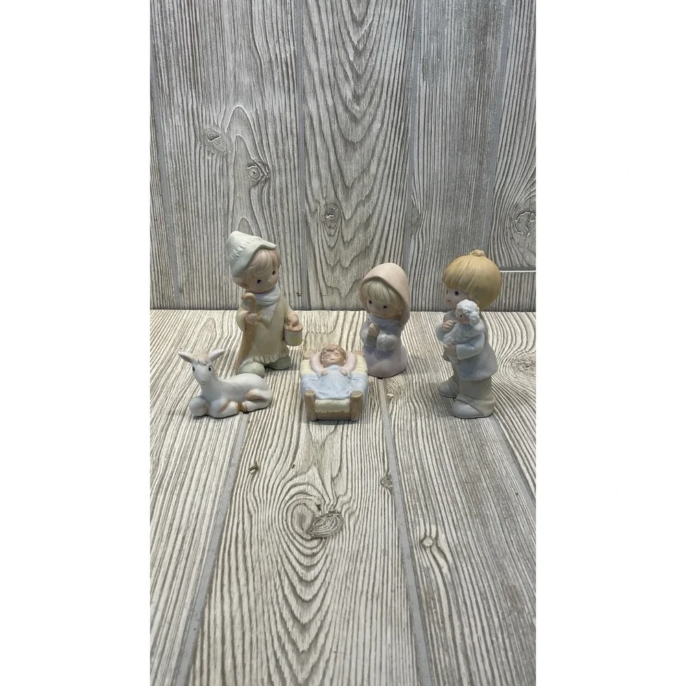 Vintage HOMCO #5502 Nativity Set Porcelain HOME INTERIORS 5 pc Christmas Decor